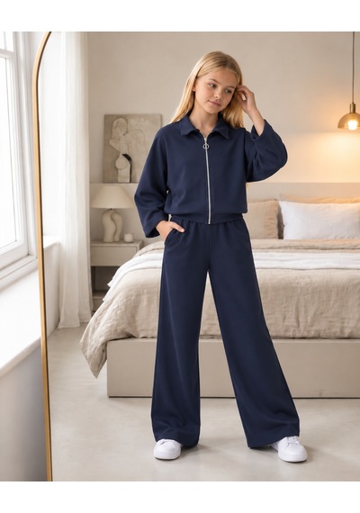 Kokoş Bebe Trend Modal Pile Detaylı 2 Li Modal Oysho Kız Çocuk Takım - 7/16 Yaş - 31930 Gri