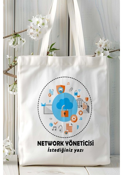 Art Hediye Network Yöneticisi Baskılı Bez Omuz Çantası Kişiye Özel Model 16 Çok Renkli