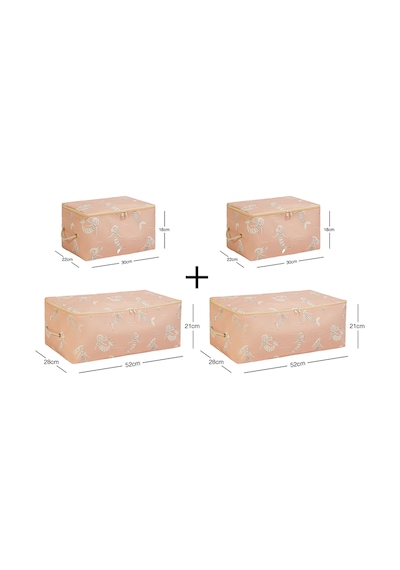 Ocean Home Textile 4'lü Çocuk Odası Deniz Kızı Hurç Set 2 Adet 30 X 22 X 18 / 2 Adet 52 X 28 X 21 Cm Pembe