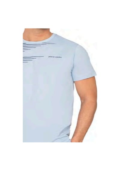 Pierre Cardin 6123 Erkek Kısa Kollu Bisiklet Yaka Pijama Takımı-mavi