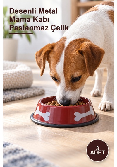 3 Adet Desenli Metal Mama Kabı Paslanmaz Çelik