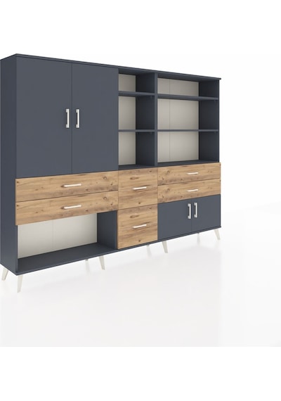 Arges Dolap 10 Raflı 6 Çekmeceli 4 Kapaklı 220x30x163 Antrasit-antrasit/çam Antrasıt/atlas Çam - Antrasıt Arges Dolap 10 Raflı 6 Çekmeceli 4 Kapaklı 220x30x163 Antrasit-antrasit/çam Antrasıt/atlas Çam - Antrasıt