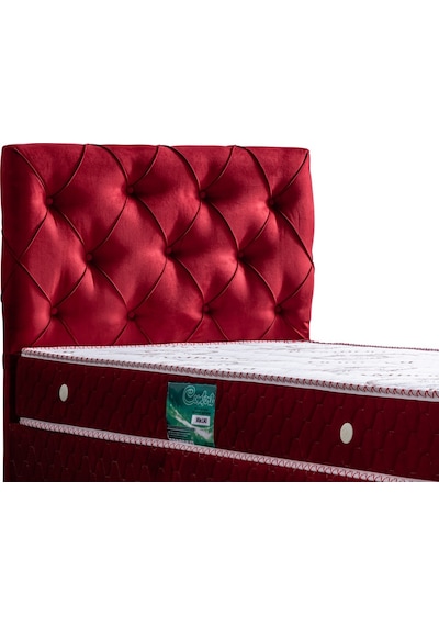 Setaymobilya Baza, Vita Bordo Tek Kişilik Baza + Başlık + Comfort Yatak