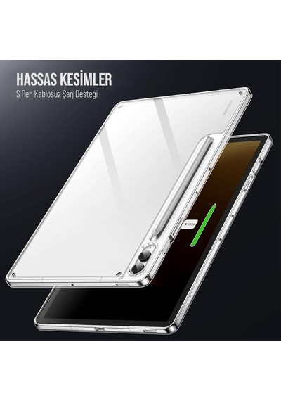 Samsung Tablet Kılıf Şeffaf Silikon Arka Kapak Tab S9 Fe Plus X510 /tab S9 Plus X810