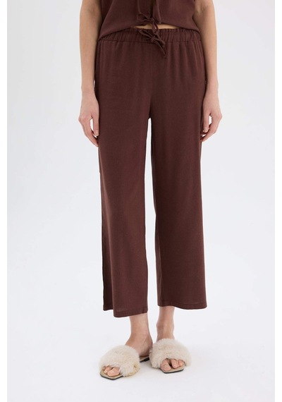 DeFacto Pijama Takımı Keten Kısa Kollu Üst Esnek Belli Alt-Fall in Love E3571AX25SPBN166 DeFacto Pijama Takımı Keten Kısa Kollu Üst Esnek Belli Alt-Fall in Love E3571AX25SPBN166