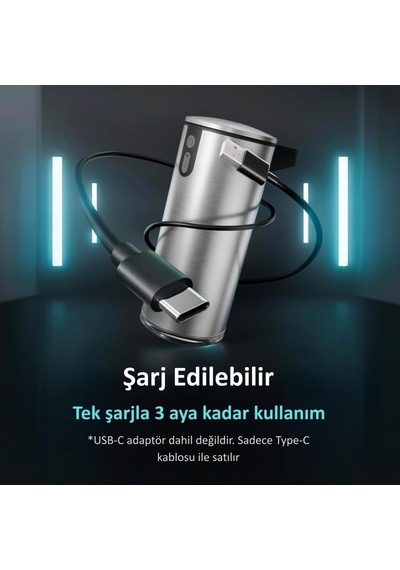Demy Haus Sensepro Sensörlü Otomatik Sıvı Sabunluk Şarjlı Pasla Metalik Gri