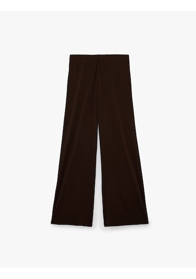 Koton Sandy Kumaş Bol Paça Pantolon Kahverengi 7wak40020ek Kahve