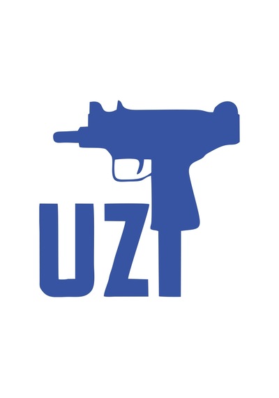 Uzi Araba Stickeri 17x17 Cm Mavi
