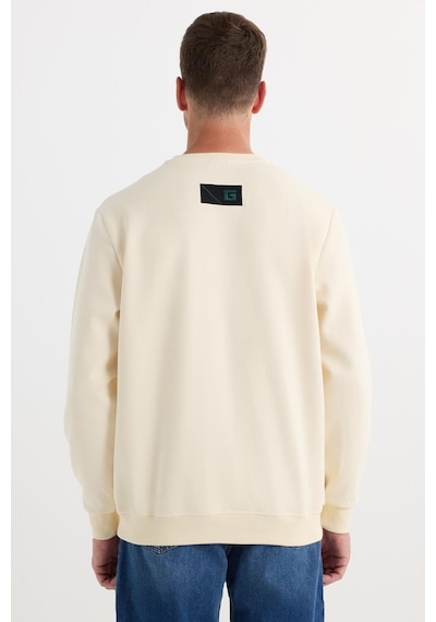 Tudors Erkek Relax Fit Rahat Kesim Pamuklu Lastikli Kol Bisiklet Yaka Baskılı Ekru Sweatshirt-37303 Ekru Tudors Erkek Relax Fit Rahat Kesim Pamuklu Lastikli Kol Bisiklet Yaka Baskılı Ekru Sweatshirt-37303 Ekru