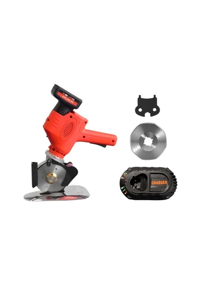 Akülü Şarjlı Yuvarlak Kumaş Kesim Motoru 4 İnç 12v Kumaş Kesim Makinesi Dc-100 Ycm-40 Mor