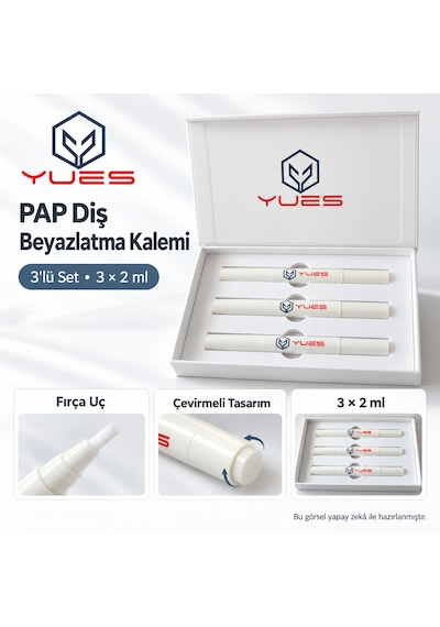 Yues Pap Diş Beyazlatma Kalemi 3'lü Set 3 X 2 Ml