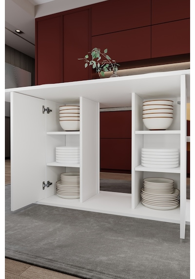 Modern Dolaplı 6 Kişilik Mutfak Yemek Masası %100 Mdf Mutfak Yemek Odası Masası Ym06 Beyaz Modern Dolaplı 6 Kişilik Mutfak Yemek Masası %100 Mdf Mutfak Yemek Odası Masası Ym06 Beyaz