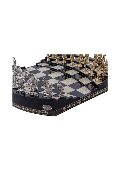 Arena 3d Chess Board Black Big Size | Metal Figürlü