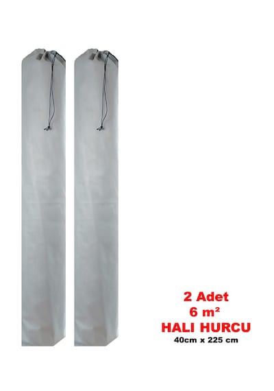 2 Adet 6m2 İçin Tela Kumaş Halı Hurcu Bağcıklı Açık Bej