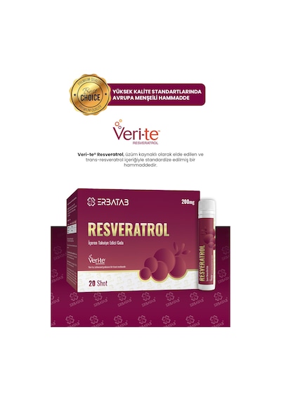 Resveratrol Shot 200 Mg 20 Shot Ahududu Aromalı Takviye Edici Gıda