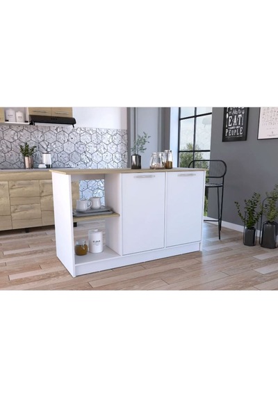 KUMSAL MUTFAK ADASI - BEYAZ-150 CM Atlantik Çam - Beyaz