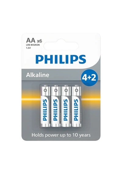 Philips Aa Alkalin Pil 6 Lı Paket 4+2 Kampanyalı Lr6 Mıgnon 1.5v