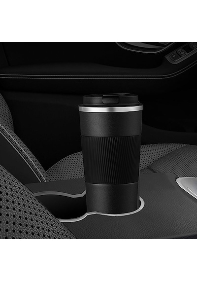 304 L Kilitli Çelik Mat Siyah 510 ml Kahve Termos Mug cin405sy