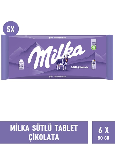 Milka Sütlü Tablet Çikolata 6 x 80 G