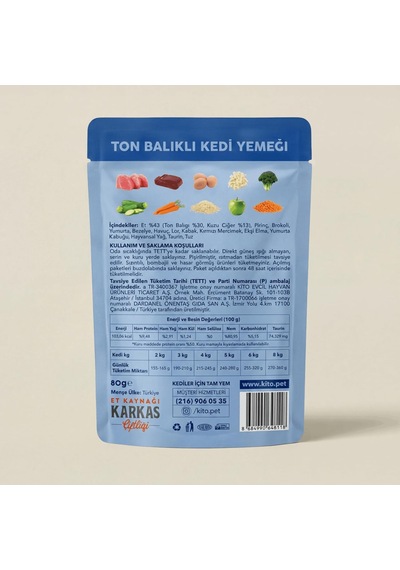 Fresh Ton Balıklı Kedi Yemeği%100 Taze İçerikli Mama 80 G