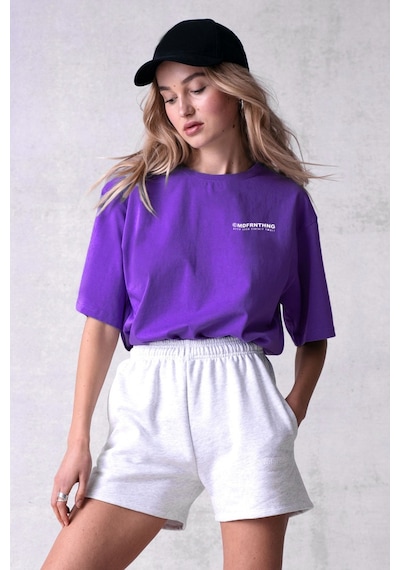 Madmext Mad Girl Mor Baskılı Tişört Mg1197-mor Mor