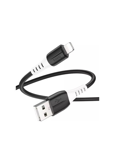 Hoco X82 Apple Uyumlu iPhone Lightning To Usb 2.4a Silikon Data Ve Şarj Kablosu- 1903 - Renk: Beyaz