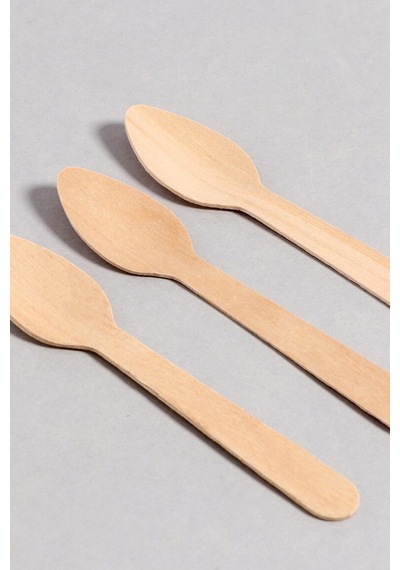 6'lı Mini Bambu Tahta Kaşık Baharat Kaşığı 6lı Ahşap Mini Kaşık Seti Kahverengi