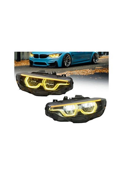 Autogp Bmw F32 F33 F36 Ön Far Lambası Ledi Lci Model Yellow Drl 2013 / 2016