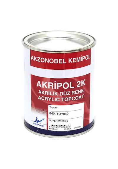 Akzonobel Akripol 2k Düz Renk -super White 2-040. Toy040- 1 Lt.