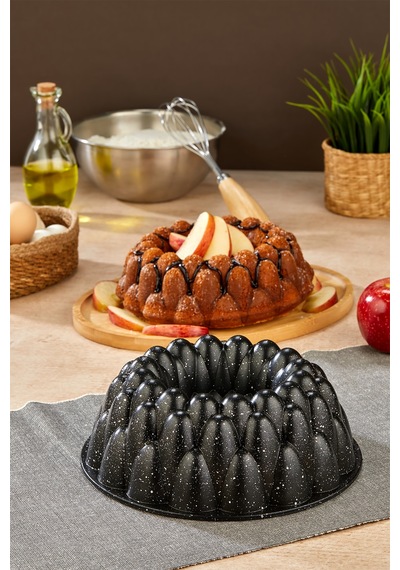 Prizma Döküm Granit Kek Kalıbı Siyah 26 Cm