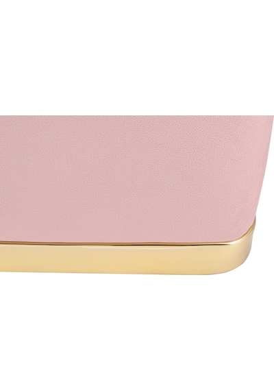 Zengo Gold Twin Line Kare Puf -pembe Kumaş, Dekoratif Makyaj Masası Pufu-modern Style