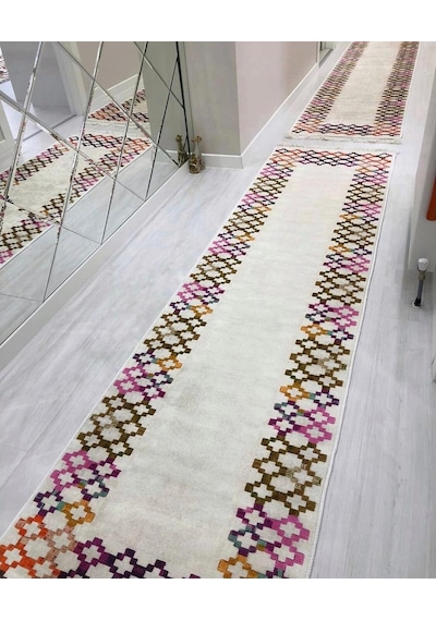 STY Home Renkli Kaymaz Tabanlı Halı Yıkanabilir Halı