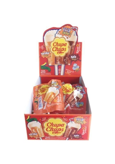 Chupa Chups Fizzy Kola Ve Portakal Aromalı Lolipop Şekerleme 15 Gr X 25 Adet