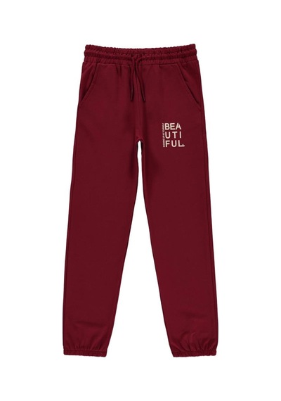 Civil Girls Düz 10-13 Yaş Eşofman Altı Bordo