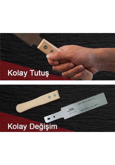 Suizan Mini Ryoba Japon Testeresi Çift Taraflı 15 Cm Ahşap Saplı