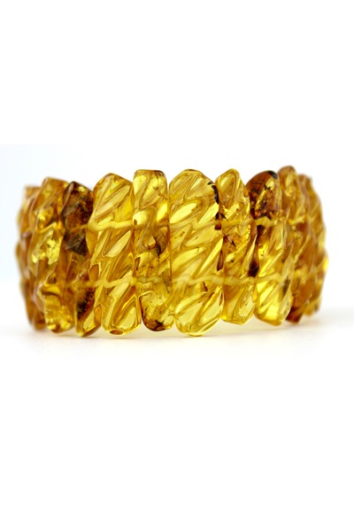 Kehribar Bileklik Fosilli Roleks Tasarım Ambergold Blk23-145 Çok Renkli