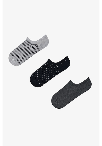 Penti 3 Çift Burun Dikişsiz Puantiye ve Çizgi Desenli Sneaker  Çorap