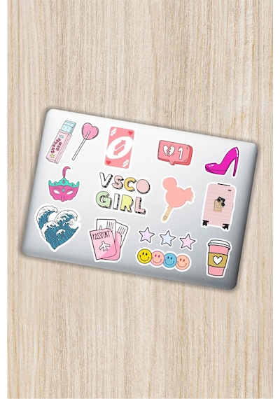Vsco Girl Dekoratif Laptop Notebook Tablet Telefon Sticker Set 011