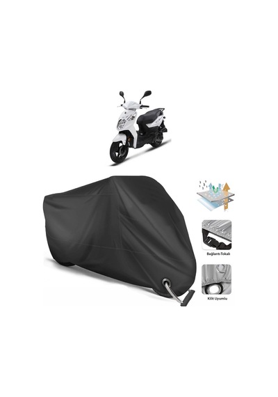 Sym Orbit Iı 125I Motosiklet Branda (Bağlantı, Kilit Uyumlu-Siyah (457275213)
