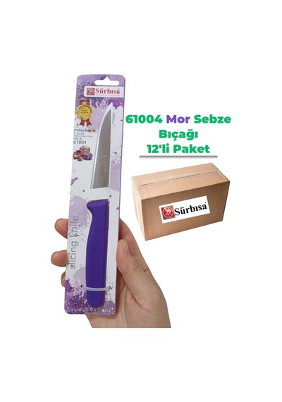 Sürbisa 61004 Sebze Bıçağı Mor 1 Koli 12 Adet Çok Renkli