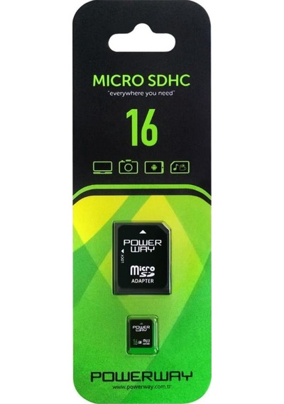 Powerway16 GB MicroSD Hafıza Kartı + Adaptör