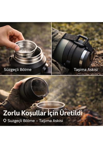 Profesyonel 68 Oz Pasianmaz Çelik 2 Litre Kamp Termosu Bardaklı Termos 24 Saat Sıcak 36 Saat Soğuk Taşınabilir Çelik 2lt Kamp Termosu Siyah Çok Renkli