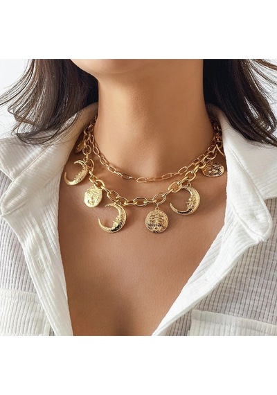 Girift Vintage Ylena 2'li Katmanlı Kolye Gold