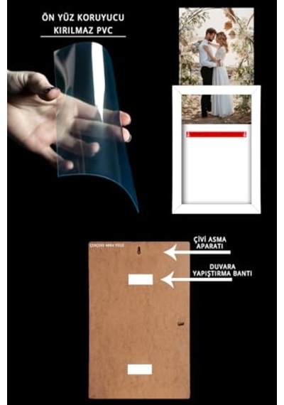 Yhfoto 1 Adet 30x40 Mdf A3 Ahşap-siyah 2 Renk Karışık