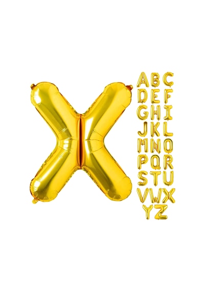 X Harf Gold Folyo Balon16 İnç 36 cm