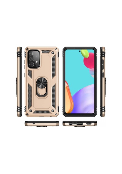 Samsung Uyumlu Galaxy A33 5g Kılıf Sofya Yüzüklü Silikon Kapak Altın