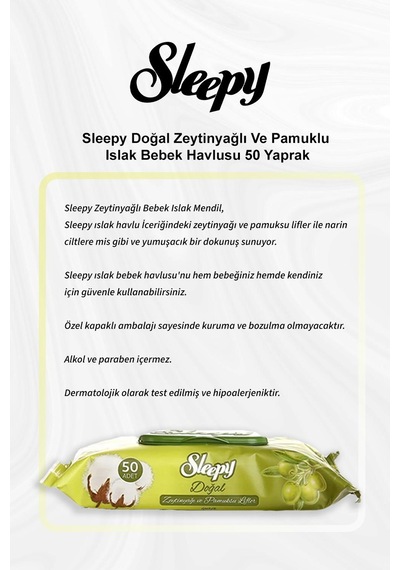 Sleepy Doğal Zeytinyağlı Ve Pamuklu Islak Bebek Havlusu 50 Yaprak 5 Al 4 Öde Ve Rosie Pamuk
