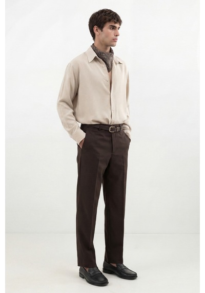 Antioch Tapered Fit Erkek Pantolon Koyu Kahve