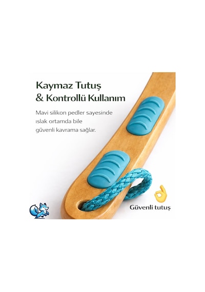 Sırt Ve Vücut Temizleme Fırçası - 2 Taraflı Sert & Yumuşak Lifli, Bambu Uzun Saplı 43cm , Ölü Deri Ve Gözenek Temizleyici, Pürüzsüz Ve Canlı Cilt İçin İdeal
