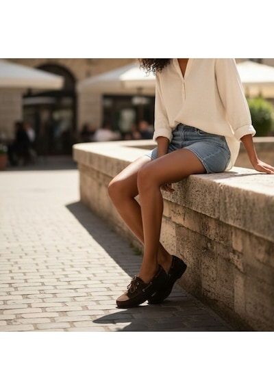 Ne&ve Shoes Kahve Süet Hakiki Deri Kadın Bağcıklı Loafer Ayakkabı Kahverengi